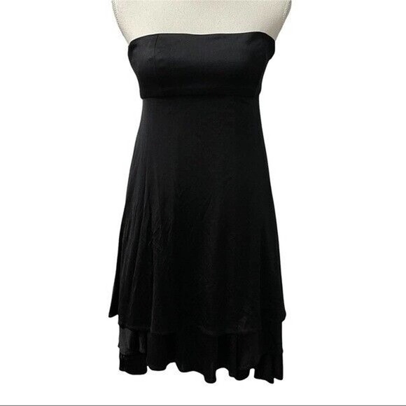 Mara Hoffman Silk Strapless Dress Black Asymmetrical Size XS layered - Picture 4 of 10